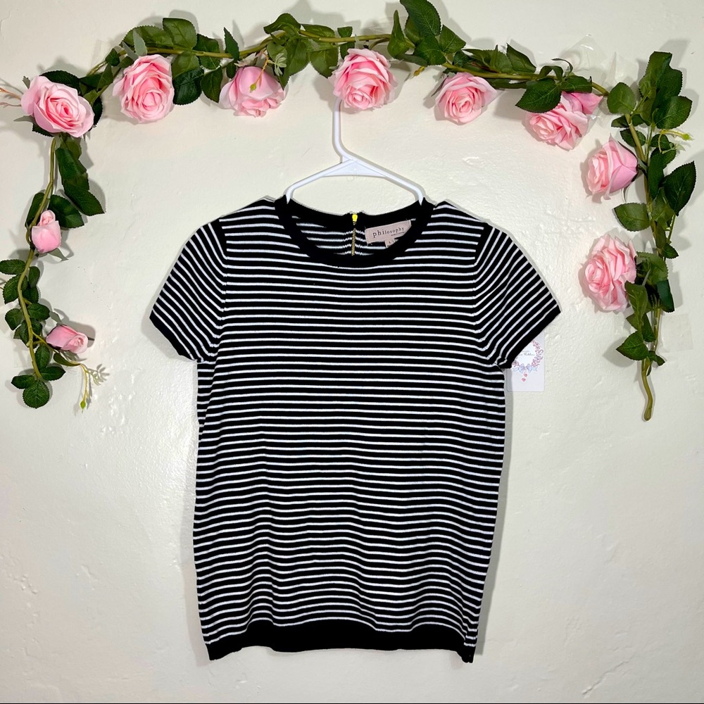Philosophy Stripes Zip Back Shirt
